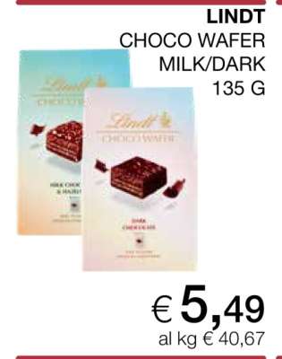 LINDT CHOCO WAFER MILK/DARK
