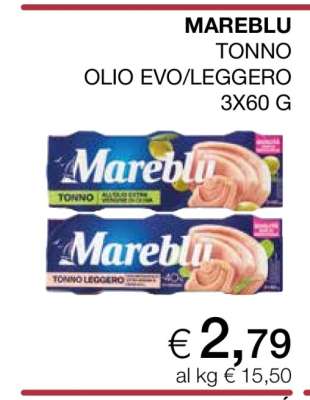 MAREBLU TONNO OLIO EVO/LEGGERO 3X60 G