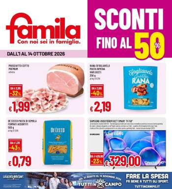 Volantino Famila - 1/10/2026 - 14/10/2026.
