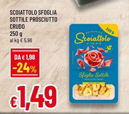 SCOIATTOLO SFOGLIA SOTTILE PROSCIUTTO CRUDO