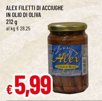 ALEX FILETTI DI ACCIUGHE IN OLIO DI OLIVA