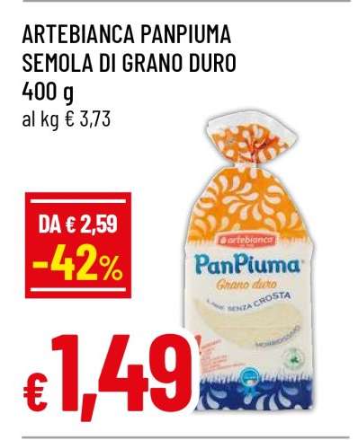 ARTEBIANCA PanPiuma Semola di Grano Duro