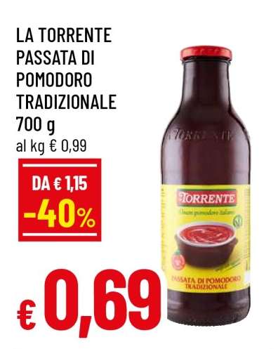 LA TORRENTE PASSATA DI POMODORO TRADIZIONALE