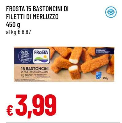 FROSTA 15 Bastoncini di Filetti di Merluzzo