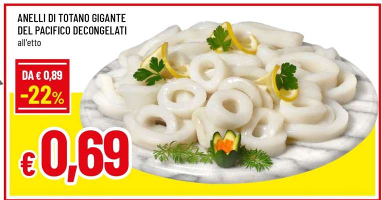 ANELLI DI TOTANO GIGANTE DEL PACIFICO DECONGELATI