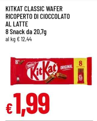 KitKat Classic Wafer Ricoperto di Cioccolato al Latte