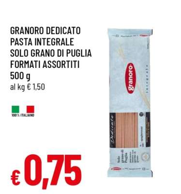GRANORO DEDICATO PASTA INTEGRALE