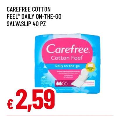 CAREFREE COTTON FEEL* DAILY ON-THE-GO SALVASLIP 40 PZ