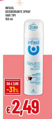 INFASIL DEODORANTE SPRAY VARI TIPI