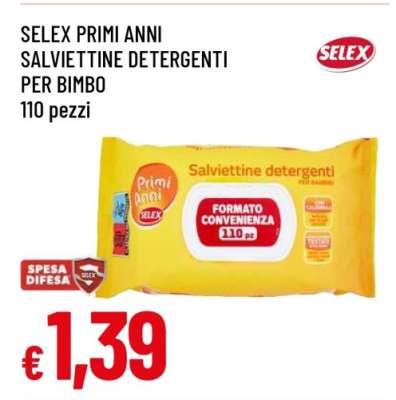 SELEX PRIMI ANNI Salviettine Detergenti per Bimbo