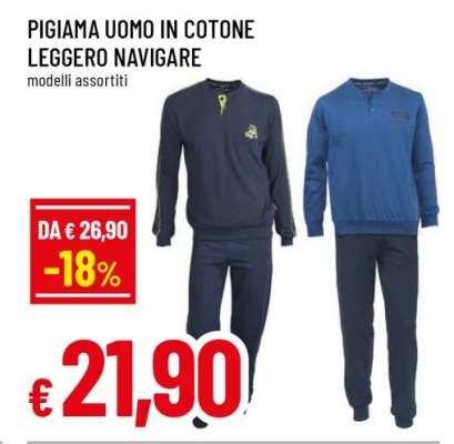 Pigiama uomo in cotone leggero Navigare