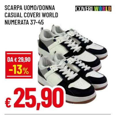 SCARPA UOMO/DONNA CASUAL COVERI WORLD NUMERATA 37-45
