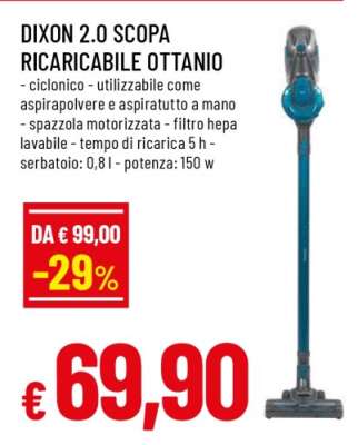 DIXON 2.0 SCOPA RICARICABILE OTTANIO
