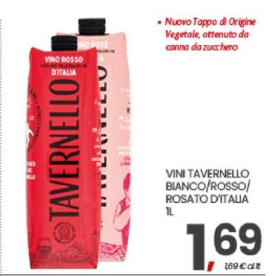VINI TAVERNELLO BIANCO/ROSSO/ROSATO D'ITALIA 1L