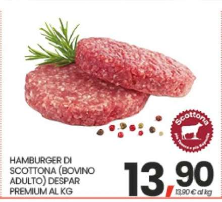 HAMBURGER DI SCOTTONA (BOVINO ADULTO) DESPAR PREMIUM AL KG