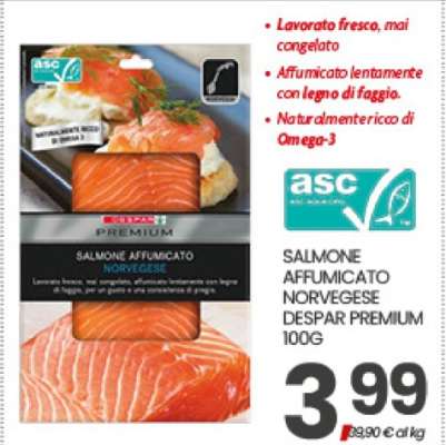 SALMONE AFFUMICATO NORVEGESE DESPAR PREMIUM 100G