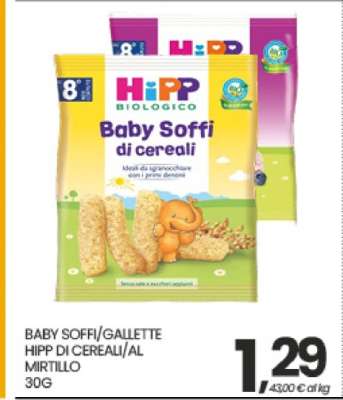 BABY SOFFI/GALLETTE HIPP DI CEREALI/AL MIRTILLO