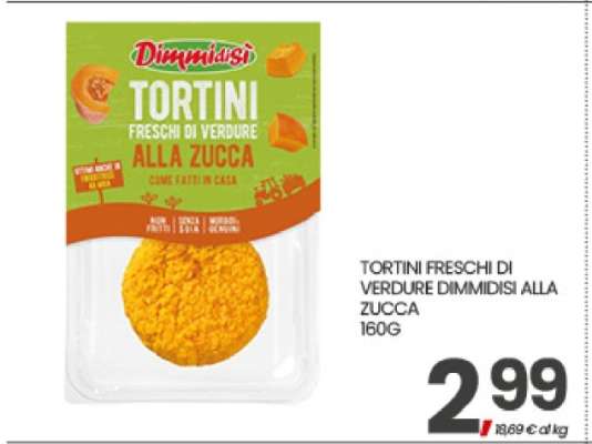 TORTINI FRESCHI DI VERDURE DIMMIDISI ALLA ZUCCA