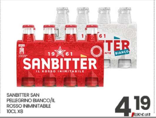 SANBITTER SAN PELLEGRINO BIANCO/IL ROSSO INIMITABILE