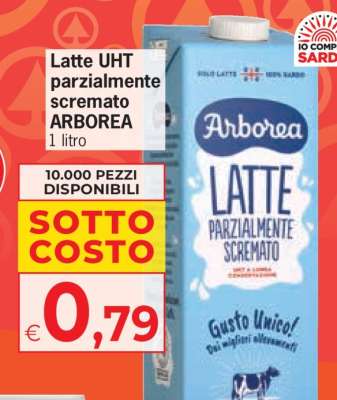Latte UHT parzialmente scremato ARBOREA
