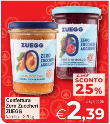 Confettura Zero Zuccheri Zuegg