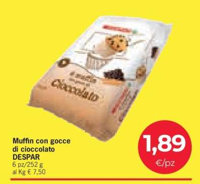 Muffin con gocce di cioccolato