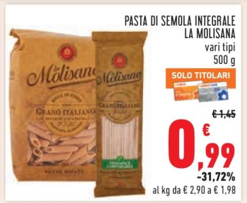 PASTA DI SEMOLA INTEGRALE LA MOLISANA