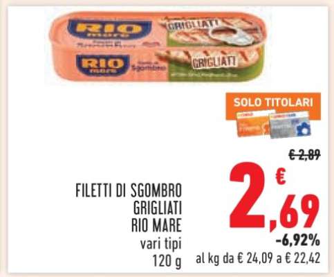 FILETTI DI SGOMBRO GRIGLIATI RIO MARE