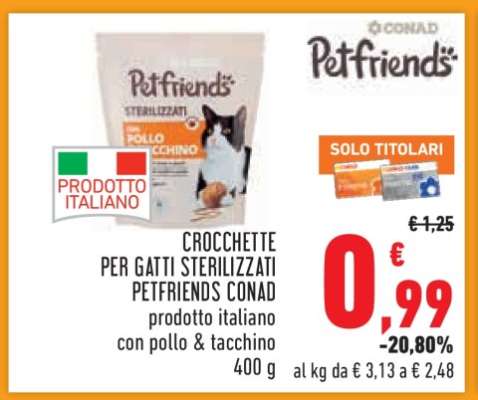 CROCCHETTE PER GATTI STERILIZZATI PETFRIENDS CONAD
