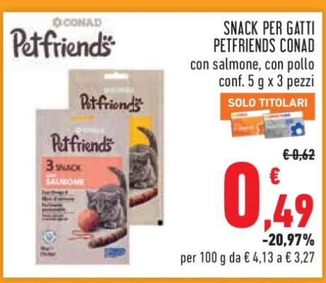SNACK PER GATTI PETFRIENDS CONAD