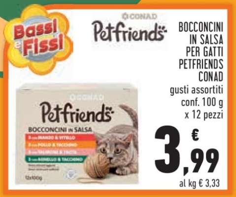 BOCCONCINI IN SALSA PER GATTI PETFRIENDS CONAD