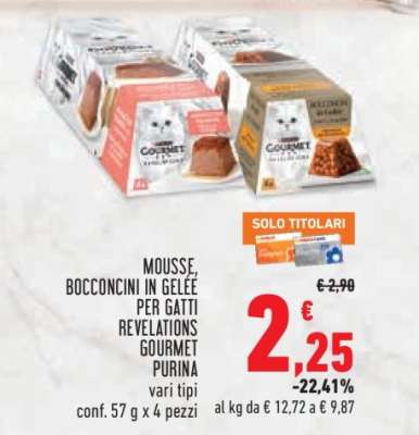 MOUSSE, BOCCONCINI IN GELÉE PER GATTI REVELATIONS GOURMET PURINA