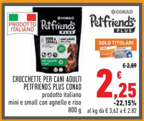 Crocchette per cani adulti Petfriends Plus Conad