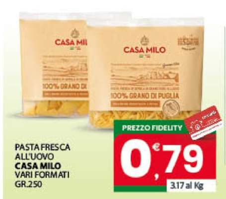 PASTA FRESCA ALL'UOVO CASA MILO