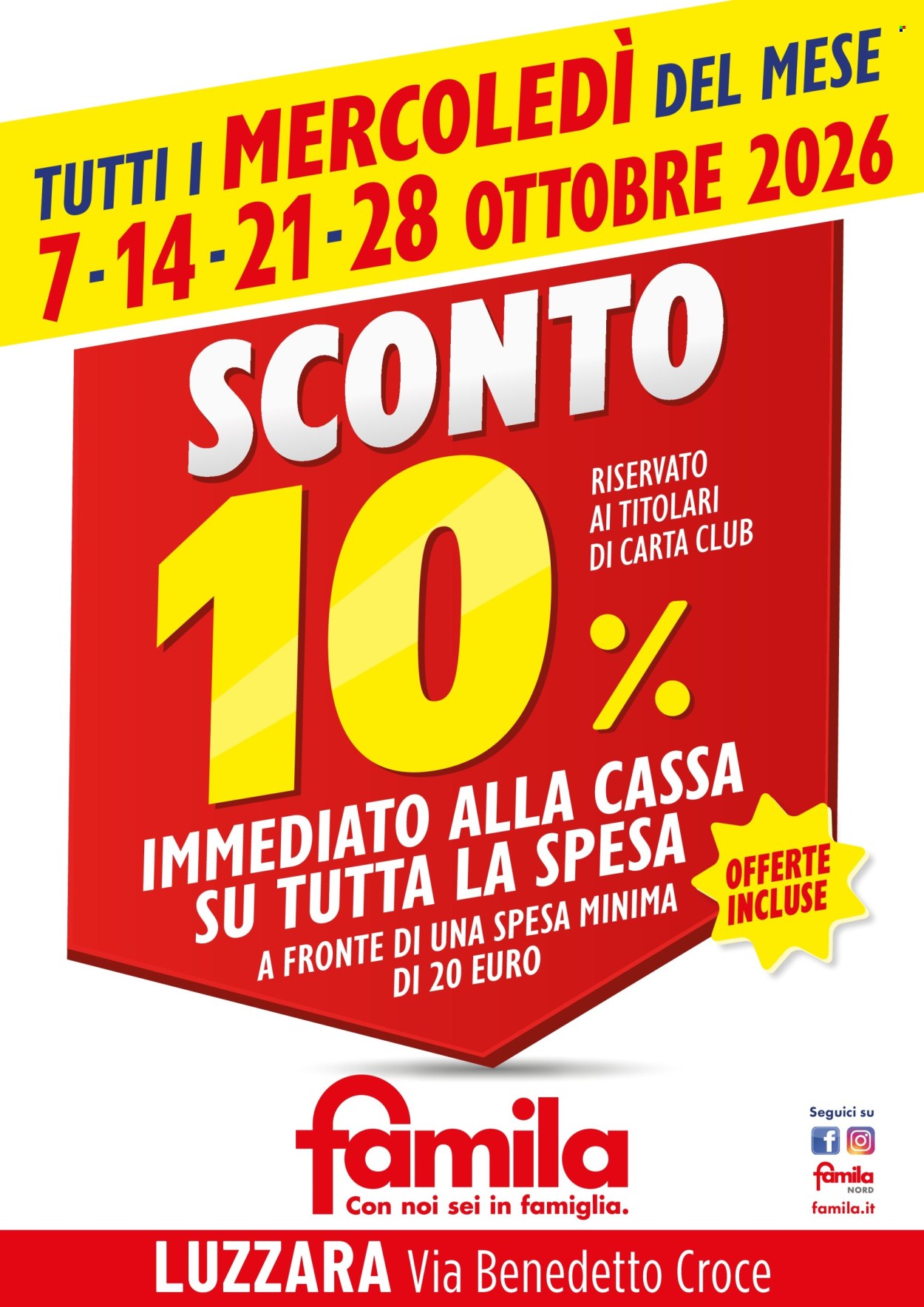 Volantino Famila - 7/10/2026 - 28/10/2026. Pagina 1