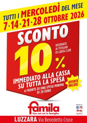 Volantino Famila - 7/10/2026 - 28/10/2026.