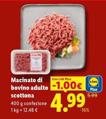 Macinato di bovino adulto scottona