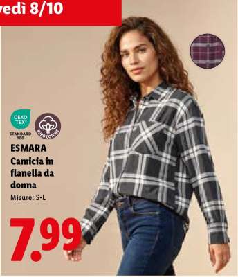 ESMARA Camicia in flanella da donna