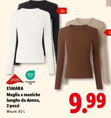 ESMARA Maglia a maniche lunghe da donna, 2 pezzi