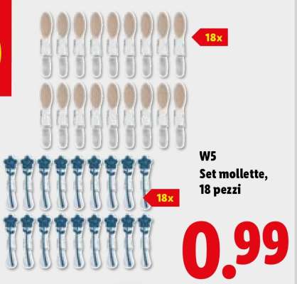 W5 Set mollette, 18 pezzi