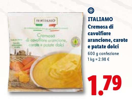 Italiamo Cremosa di cavolfiore arancione, carote e patate dolci