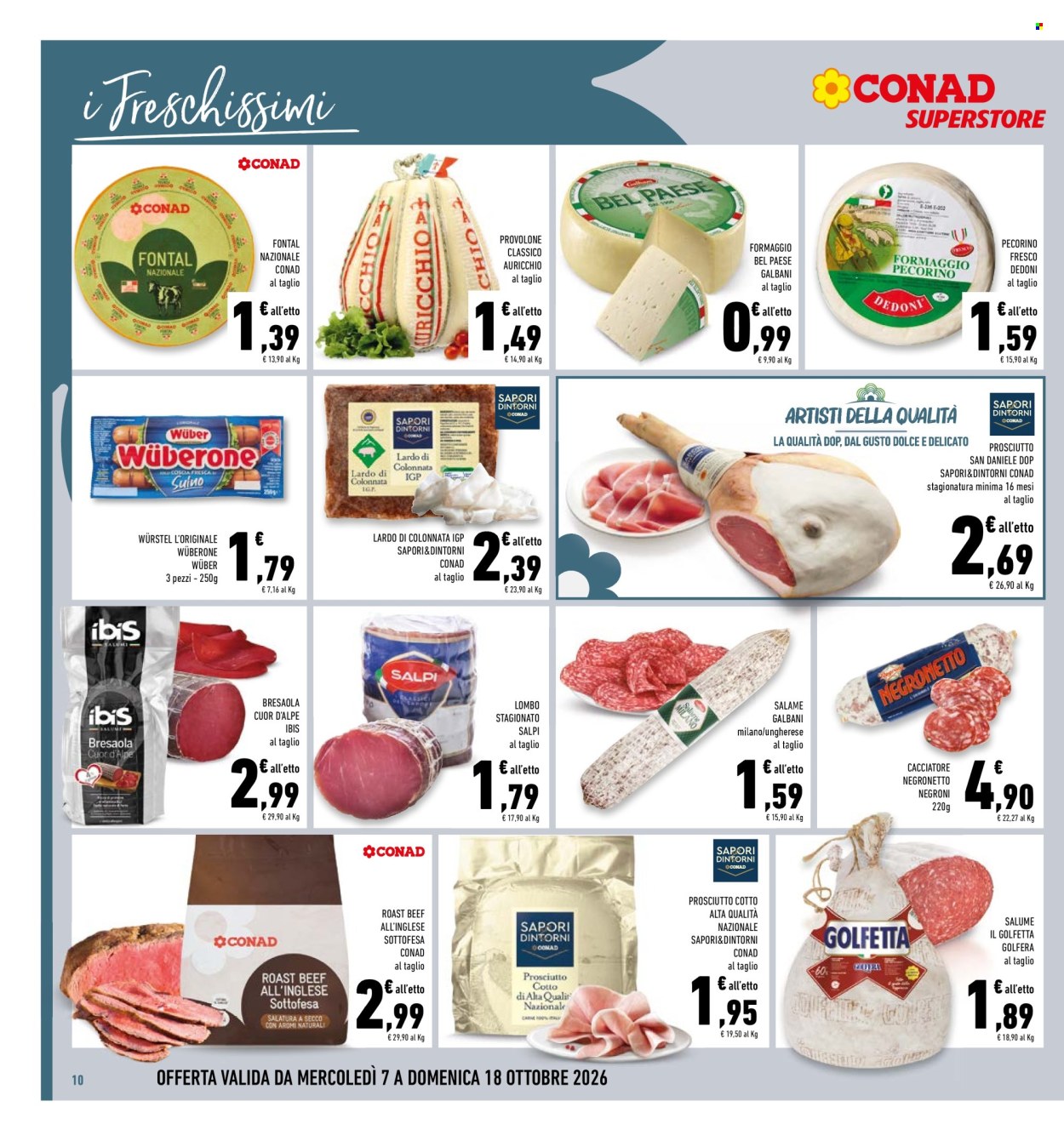 Leták Conad Superstore - 7.10.2026 - 18.10.2026. Strana 10