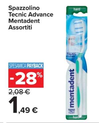 Spazzolino Tecnic Advance Mentadent Assortiti