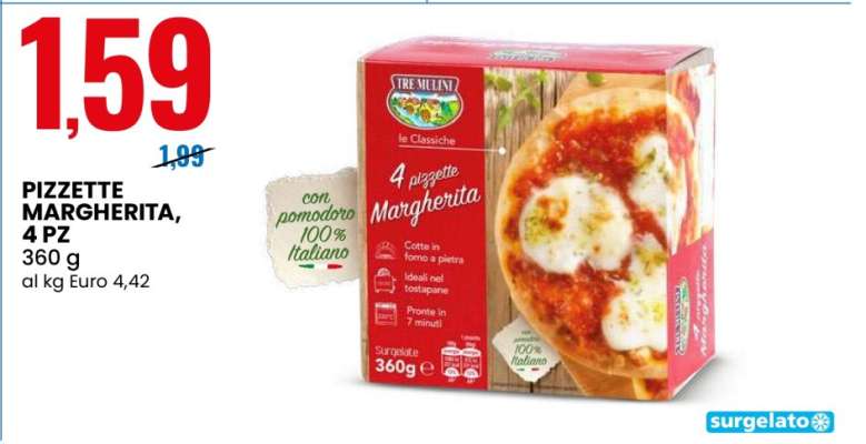 PIZZETTE MARGHERITA, 4 PZ