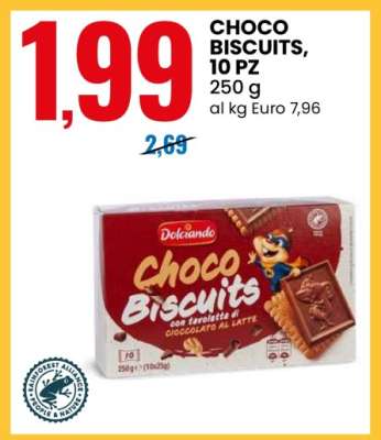 CHOCO BISCUITS, 10 PZ
