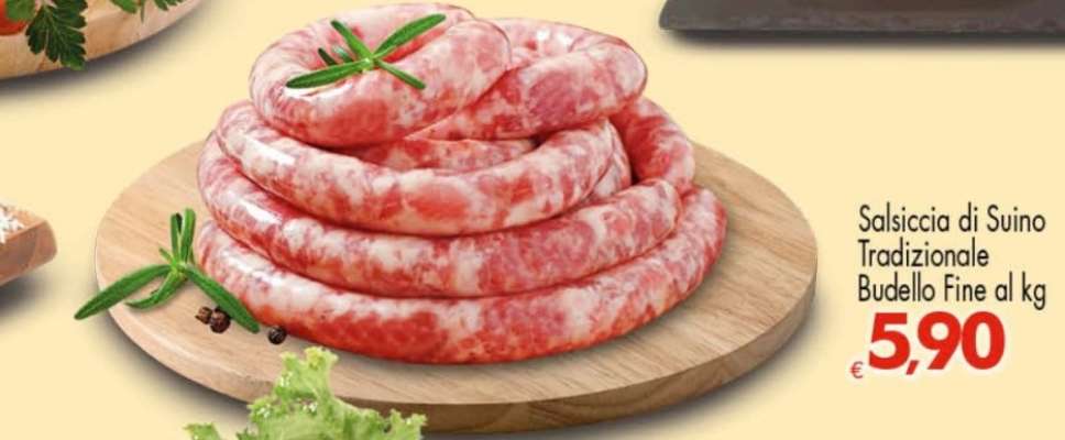 Salsiccia di Suino Tradizionale Budello Fine al kg