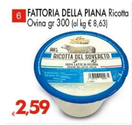FATTORIA DELLA PIANA Ricotta Ovina gr 300