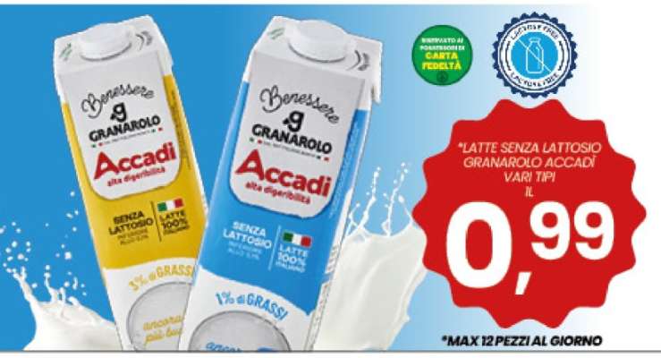 LATTE SENZA LATTOSIO GRANAROLO ACCADÌ