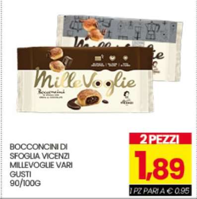 BOCCONCINI DI SFOGLIA VICENZI MILLEVOGLIE VARI GUSTI
