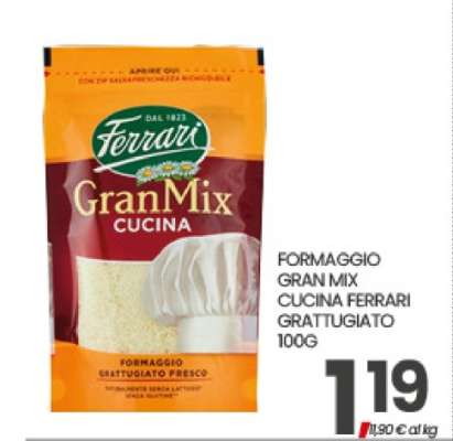 FORMAGGIO GRAN MIX CUCINA FERRARI GRATTUGIATO 100G